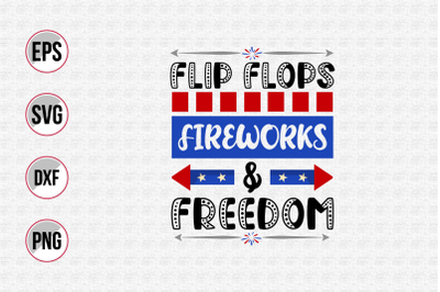 flip flops fireworks &amp;amp; freedom svg