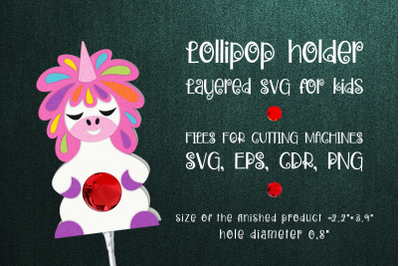Unicorn Lollipop Holder Template SVG