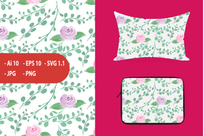 cute flower and leaf seamless pattern