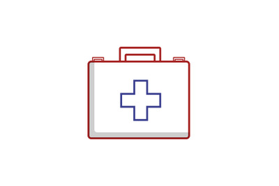 Medical Icon Red Blue Line Medicine Box