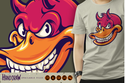 Smiling Duck Devil Character SVG Illustrations