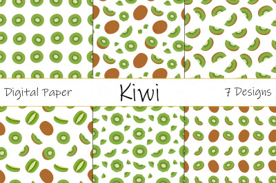 Kiwi pattern. Kiwi digital paper. Fruits pattern. Kiwi SVG