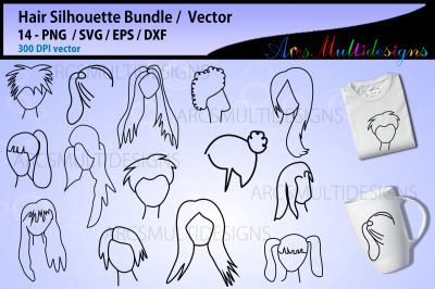 Hair silhouette bundle