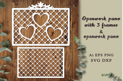 Stencil with frames of hearts for a photo. SVG