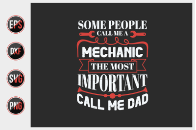 mechanic dad typographic slogan design vector.