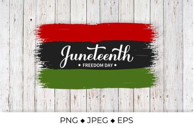 Juneteenth. Distressed Freedom Day flag.  Sublimation PNG