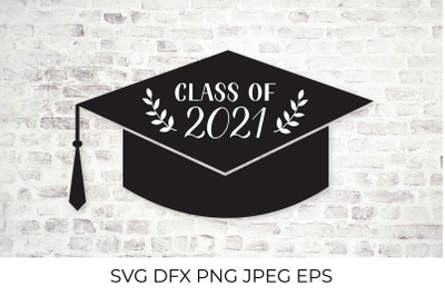 Class of 2021. Graduation hat SVG