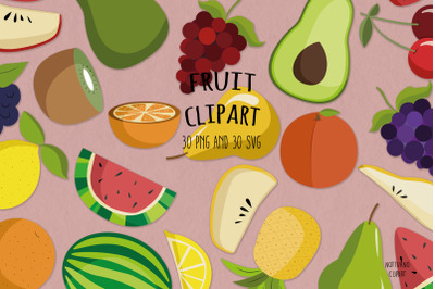 Fruits SVG Clipart | Set of 30