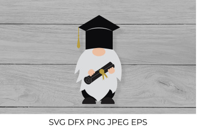 Graduation gnome wearing hat. Senior gnome SVG