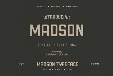 Madson - Masculine modern typeface