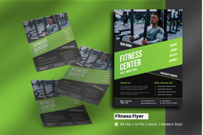 Green Fitness Flyer Brochure Template