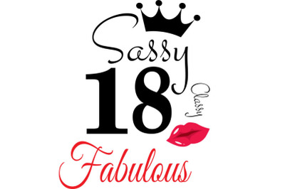 Sassy and classy 18 birthday  Svg, 18 Birthday svg, 18 Birthday clipar