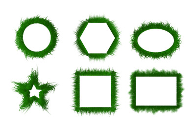 collection of frame shapes with grass