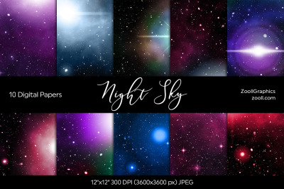 Night Sky Digital Papers