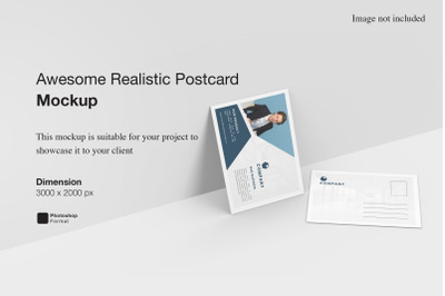 Awesome Realistic Postcard Mockup