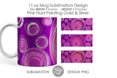 11 oz Mug sublimation designs, fluid painting