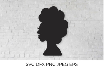 Black woman , Afro woman SVG, African American Girl with curly hair