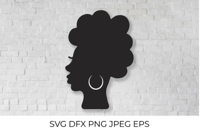 Afro American woman, Black woman with traditional earring