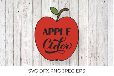 Apple Cider calligraphy lettering label