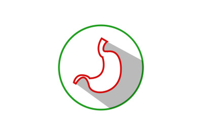 Medical Icon Green Red Line Stomach Clinic