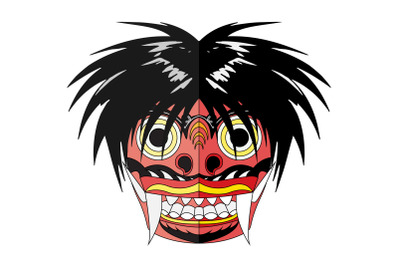 cute bali mask cartoon illustration