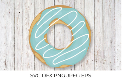 Donut SVG. Yummy doughnut with blue glaze