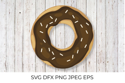 Donut SVG. Cute doughnut with chocolate glaze