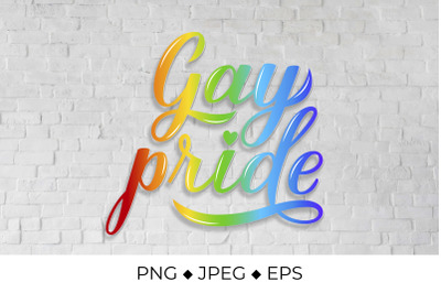 Gay Pride rainbow lettering