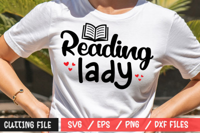 Reading lady svg