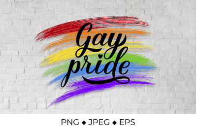 Gay Pride. Rainbow brush stroke LGBT flag