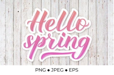 Hello spring lettering