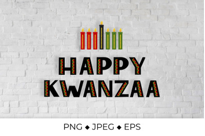 Happy Kwanzaa lettering. African American holiday.