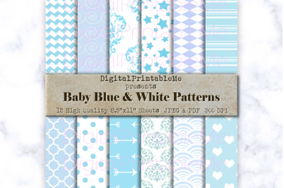 Light Blue Digital Paper, pastel, aqua, baby blue, Pattern, Digital Pa