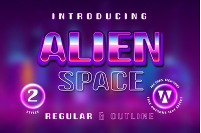 Alien Space - Regular and outline modern font