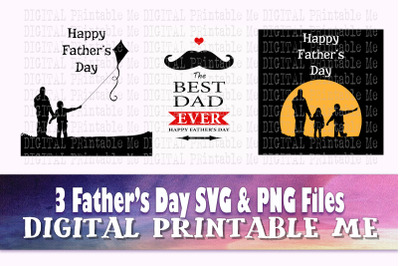 Father&#039;s Day svg, Dad silhouette bundle, PNG, clip art, 3 Digital imag