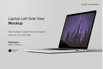 Laptop Left Side View Mockup