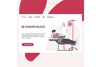 Be donors blood landing page&2C; charity company