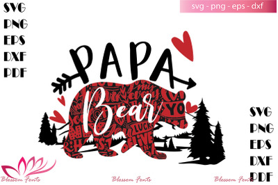 Papa bear svg, fathers day svg, papa svg, dad gifts