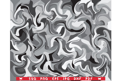 SVG Gray Swirl  Waves, Seamless Pattern digital clipart