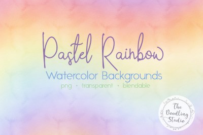 Pastel Rainbow Watercolor Backgrounds