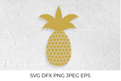 Gold silhouette of pineapple