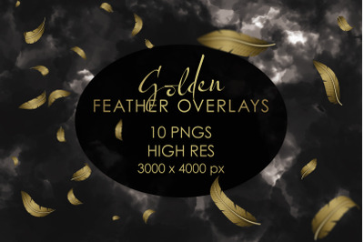 Golden Feather Overlay PNGs