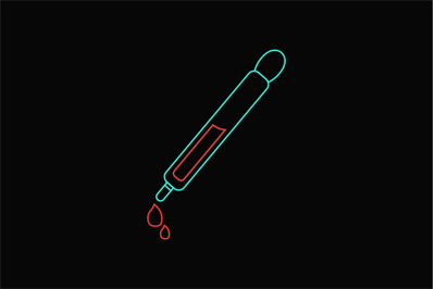 Medical Icon Neon Line with Pipet Blood