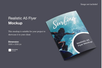 Realistic A5 Flyer Mockup