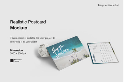 Realistic Postcard Mockup