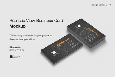 Realistic View Business Card mockup