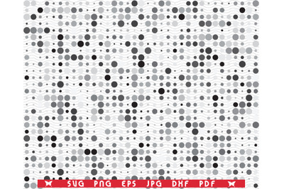 SVG Gray Circles, Seamless pattern digital clipart