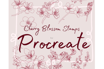 Cherry Blossom Stamps  &amp; Palette for Procreate X 14
