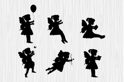 cute fairy child silhouette collection