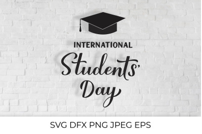 International Students Day calligraphy lettering